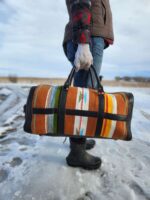 Unique Western Carpet Bag WEstern Duffel TRavel Weekend Bag mans bag mens bag womens bag pastel pendleton wool (16)