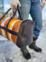 Unique Western Carpet Bag WEstern Duffel TRavel Weekend Bag mans bag mens bag womens bag pastel pendleton wool (19)