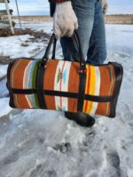 Unique Western Carpet Bag WEstern Duffel TRavel Weekend Bag mans bag mens bag womens bag pastel pendleton wool (24)