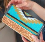 saddle blanket wallet clutch ladies purse western cowhide (3)