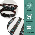 A Leather dog collars for sale buckstitch blue turquoise small medium large (2)