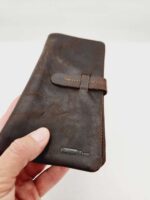 Clutch Wallets Leater Handmade bifold wax canvas wallets for sale soft leather (16)