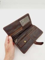 Clutch Wallets Leater Handmade bifold wax canvas wallets for sale soft leather (17)