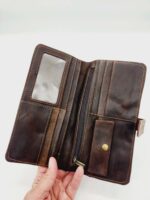 Clutch Wallets Leater Handmade bifold wax canvas wallets for sale soft leather (19)