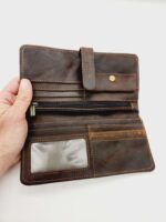 Clutch Wallets Leater Handmade bifold wax canvas wallets for sale soft leather (22)