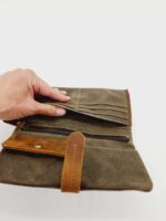 Clutch Wallets Leater Handmade bifold wax canvas wallets for sale soft leather (30)