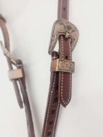 denver brown ranch hand headstall western bridle brown buckstitch horse tack (1)