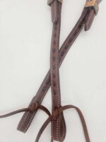 denver brown ranch hand headstall western bridle brown buckstitch horse tack (2)