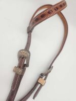 denver brown ranch hand headstall western bridle brown buckstitch horse tack (4)