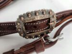 western headstall handcarted tooled diamond brown leather bridle browband one ear headstall horse tack ranch hand (11)