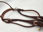 western headstall handcarted tooled diamond brown leather bridle browband one ear headstall horse tack ranch hand (16)