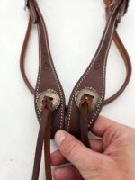 western headstall handcarted tooled diamond brown leather bridle browband one ear headstall horse tack ranch hand (3)