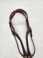western headstall handcarted tooled diamond brown leather bridle browband one ear headstall horse tack ranch hand (6)
