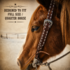 1 white buckstitch split ear western bridle headstall by ranch hand tack