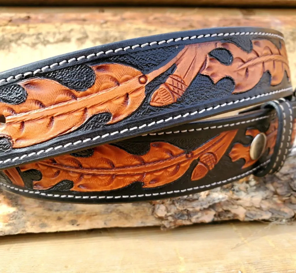 Custom leather dog collars with beading