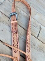 Leather headstall bridle western horse tack quarter horse western belt headstall buckstitch rose gold leather (26)