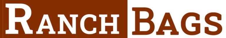 The image shows a logo with the text "Ranch Bags" in bold, white capital letters on a brown background. The "R" in "Ranch" and the entire word "Bags" are larger and more prominent.