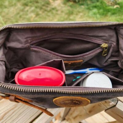 waterproof toiletry bag wax canvas rugged travel bag shaving kit travel kit (1)