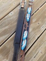 Dog Collar leather Asshole Dog Collar Funny Bad Dog Leather Collars Funny gift for dog owner blue feather dog collar (3)