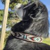 Leather Dog Collar - Peachy Keen - Beaded - view 2