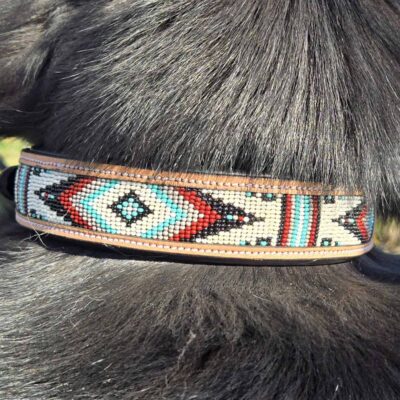 a leather dog collar for sale western sunflower dog collar medium large dog collars ranch hand (29)