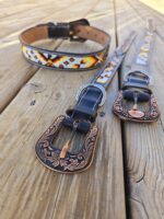 leather dog collars with beads unique western dog collars leather collars for dog (22)