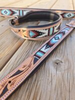 leather dog collars with beads unique western dog collars leather collars for dog (7)