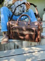 ranch hand leather duffel bags westernt ravel bags (7)