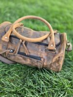 vintage travel bag duffel bag ranch hand leather mens bag gym bag western classic rustic bags (1)