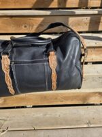 vintage travel bag duffel bag ranch hand leather mens bag gym bag western classic rustic bags (13)