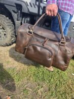 vintage travel bag duffel bag ranch hand leather mens bag gym bag western classic rustic bags (7)