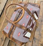 A Saddle Blanket Leather Cowhide bags weekend bag duffel bags tote purse crossbody western fashion travel bag diaper bag western diaper (34)