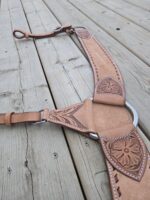 Leather headstall rough out buckstitch breast collar western horse tack for sale (50)