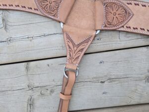 Leather headstall rough out buckstitch breast collar western horse tack for sale (51)