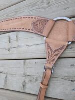 Leather headstall rough out buckstitch breast collar western horse tack for sale (52)