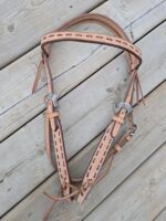 Leather headstall rough out buckstitch breast collar western horse tack for sale (55)