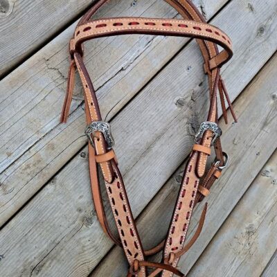 Leather headstall rough out buckstitch breast collar western horse tack for sale (56)