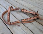 Leather headstall rough out buckstitch breast collar western horse tack for sale (57)