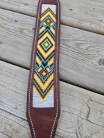 Leather headstall rough out buckstitch breast collar western horse tack for sale (59)