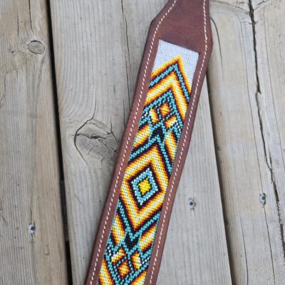 Leather headstall rough out buckstitch breast collar western horse tack for sale (63)