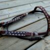 Leather headstall tooled bridle split ear western horse tack wither strap red buckstitch (33) dog collar western dog collar breast collar horse western