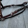 Leather headstall tooled bridle split ear western horse tack wither strap red buckstitch (50) dog collar western dog collar breast collar horse western