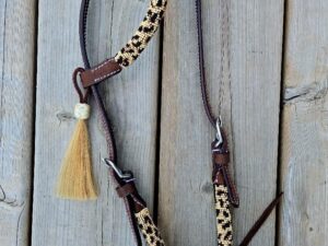 Leather headstall tooled bridle split ear western horse tack wither strap red buckstitch (57) dog collar western dog collar breast collar horse western