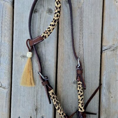 Leather headstall tooled bridle split ear western horse tack wither strap red buckstitch (57) dog collar western dog collar breast collar horse western