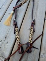 Leather headstall tooled bridle split ear western horse tack wither strap red buckstitch (58) dog collar western dog collar breast collar horse western