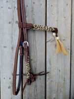 Leather headstall tooled bridle split ear western horse tack wither strap red buckstitch (59) dog collar western dog collar breast collar horse western