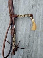 Leather headstall tooled bridle split ear western horse tack wither strap red buckstitch (62) dog collar western dog collar breast collar horse western