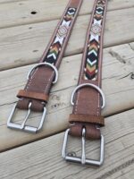 Leather headstall tooled bridle split ear western horse tack wither strap red buckstitch (65) dog collar western dog collar breast collar horse western