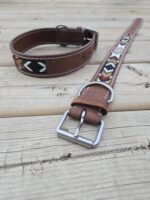 Leather headstall tooled bridle split ear western horse tack wither strap red buckstitch (69) dog collar western dog collar breast collar horse western