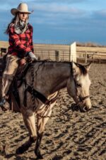 Ranch Hand Leather headstall tooled bridle split ear western horse tack wither strap red buckstitch (23)